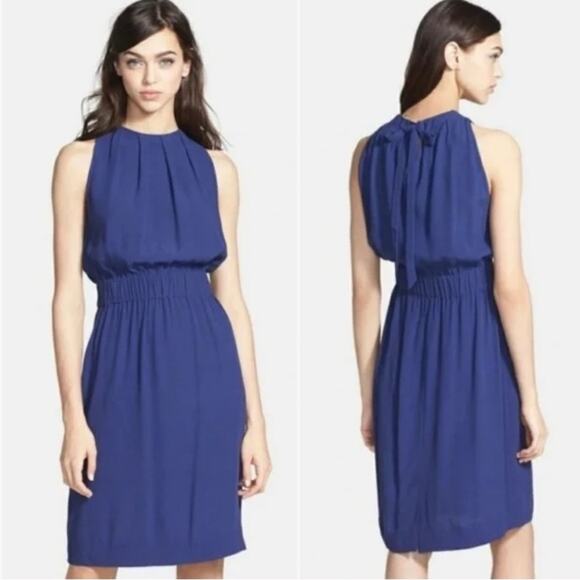 Kate Spade Carlie Sleeveless Tie Back Crepe Mini Sheath Dress Blue Size 2 - Picture 2 of 7